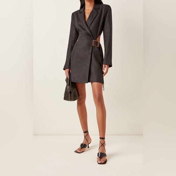 SIR The Label Pascale Cutout Wrap-Effect Mini Dress Black NWT Size 6 US​